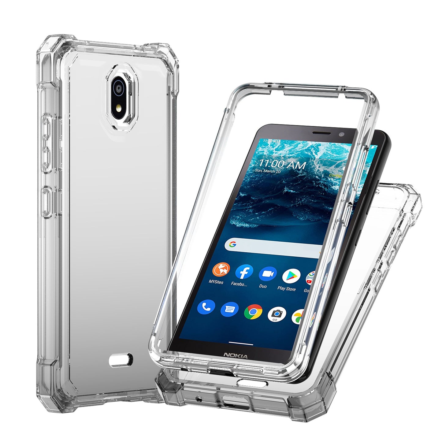 For Nokia G400 5G Clear Gradient Hybrid Thick Guard Shockproof Dual Layer Hard PC + TPU Bumper Frame Armor  Phone Case Cover