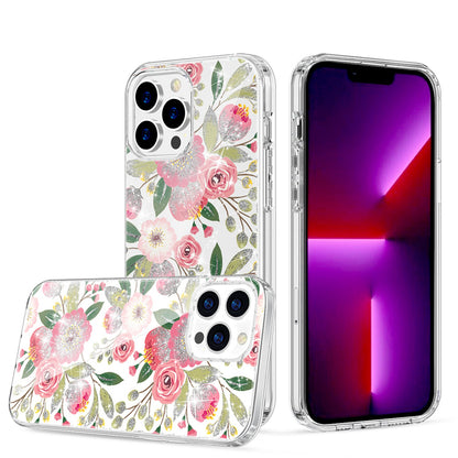 For Samsung Galaxy S22+ Plus Beautiful Laser Clear Bling Glitter Design Pattern Hybrid Gummy Hard PC and TPU Shockproof  Phone Case Cover
