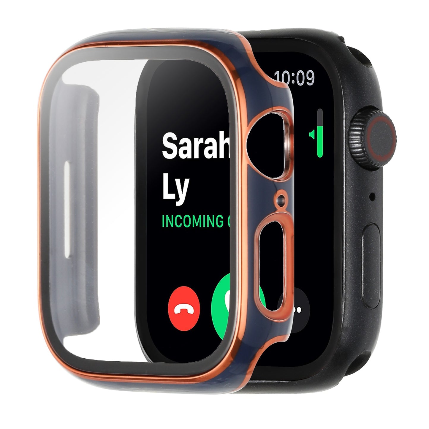 For Apple Watch Series 7/6/SE/5/4/3/2/1 Full Coverage Frame Bumper Chromed with Tempered Glass Screen Protector Hard Cover