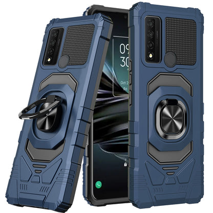 For TCL 20 XE Hybrid Dual Layer with Rotate Magnetic Ring Stand Holder Kickstand, Rugged Shockproof Anti-Scratch Protective  Phone Case Cover