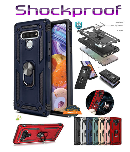 For Samsung Galaxy A23 5G Military Grade Rugged Dual Layers Hard PC + TPU Shockproof Hybrid with Ring Kickstand  Phone Case Cover