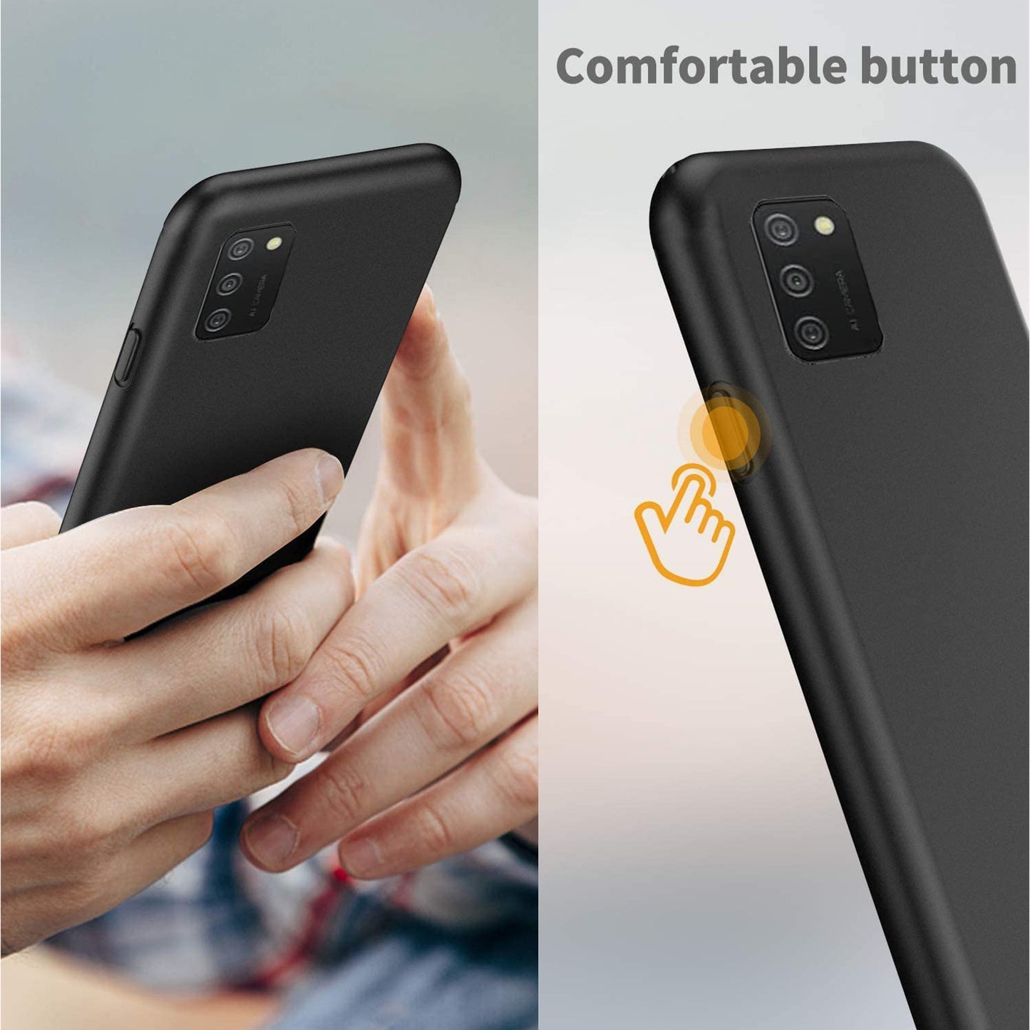 For BLU View 3 (B140DL) Slim Flexible TPU Hybrid [Matte Finish Coating] Shock Absorbing Rubber Silicone Gummy Protection Black Phone Case Cover