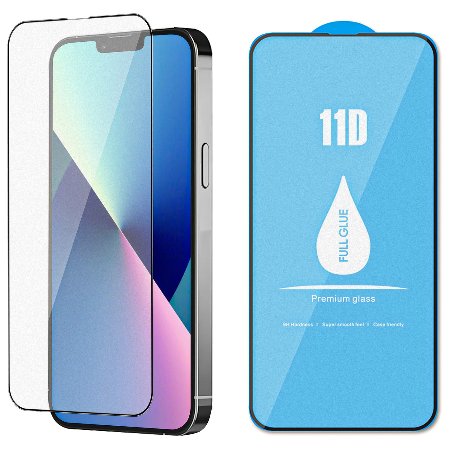 For Apple iPhone 14 Pro (6.1") Tempered Glass Screen Protector 11D Full Glue High Grade Alumina Tempered Glass Curved Screen Clear Screen Protector
