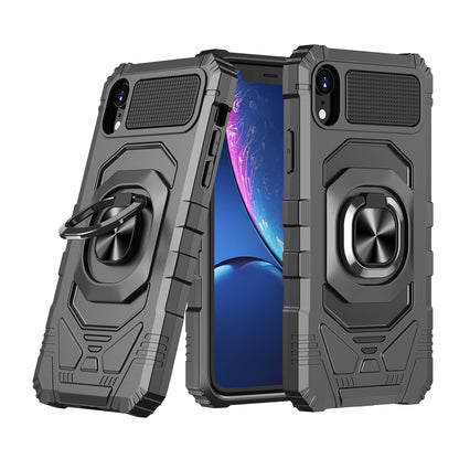For Apple iPhone XR Hybrid 2in1 Dual Layer with Rotate Magnetic Ring Stand Holder Kickstand, Rugged Shockproof Protective  Phone Case Cover