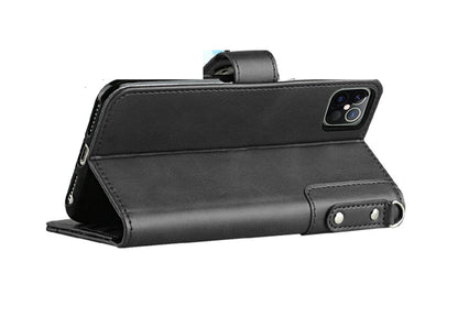 For iPhone 14 Pro (6.1") Wallet Case with Credit Card Holder, PU Leather Flip Pouch Kickstand & Strap Shockproof  Phone Case Cover