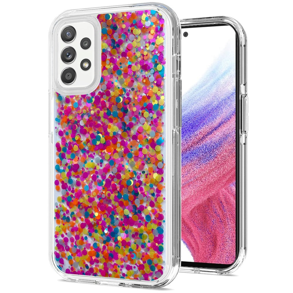 For Samsung Galaxy A53 5G Colorful Glitter Bling Sparkle Epoxy Glittering Shining Hybrid Hard Silicone Shockproof  Phone Case Cover