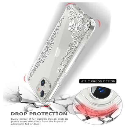 For Apple iPhone 14 /Pro Max Hybrid Trendy Image Patterns Design Transparent Hard Back Shockproof TPU  Phone Case Cover