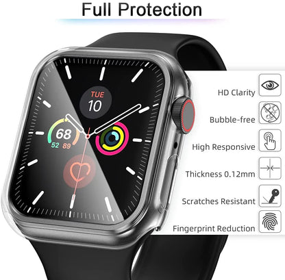 For Apple Watch 44mm Ultra-Thin Hard PC with Built in Clear Screen Protector Full Cover Anti-Scratch Bumper for iWatch 44mm Series 6/SE/5/4 Clear Phone Case Cover