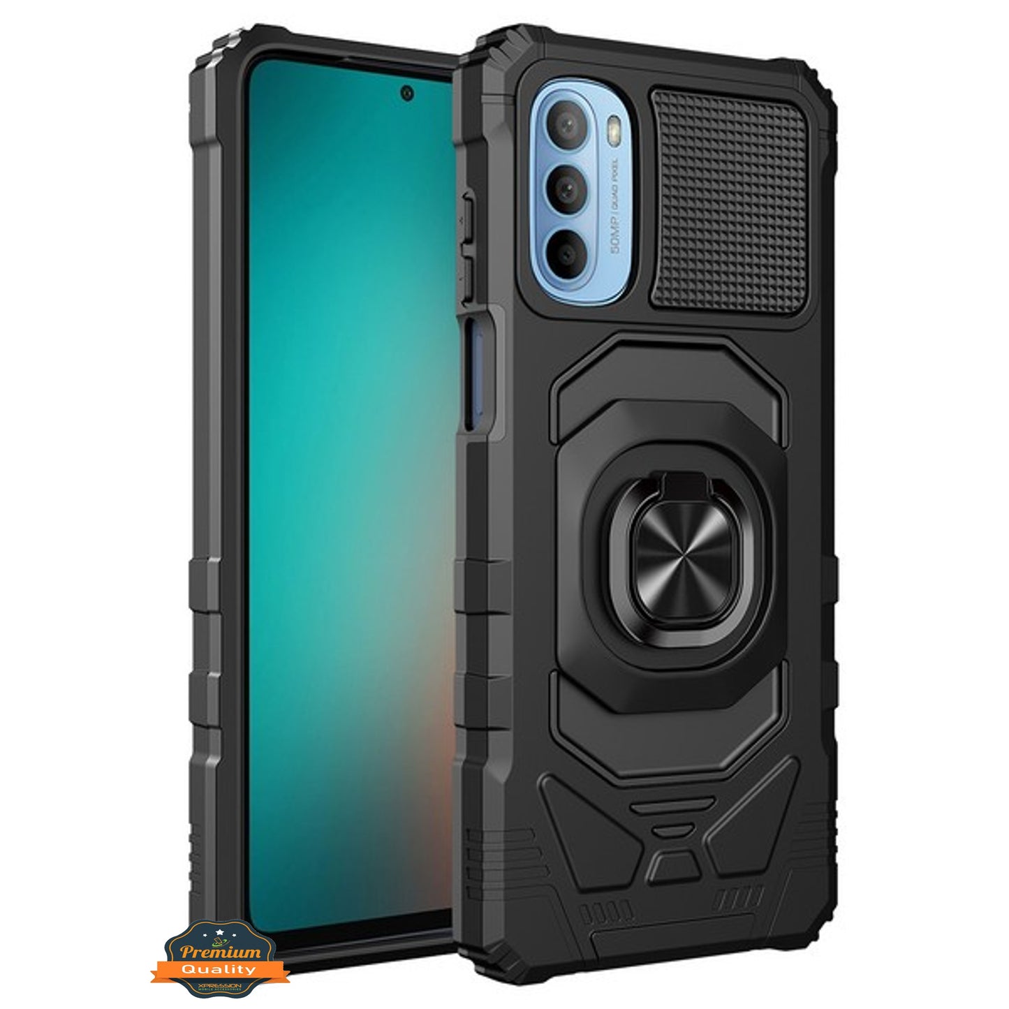 For Samsung Galaxy A03S Hybrid Magnetic Car Mount Ring Kickstand Stand Holder Full-Body Armor Protective [Military Grade]  Phone Case Cover