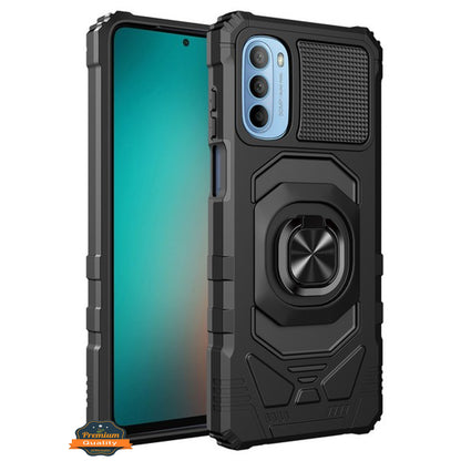 For Samsung Galaxy A03S Hybrid Magnetic Car Mount Ring Kickstand Stand Holder Full-Body Armor Protective [Military Grade]  Phone Case Cover