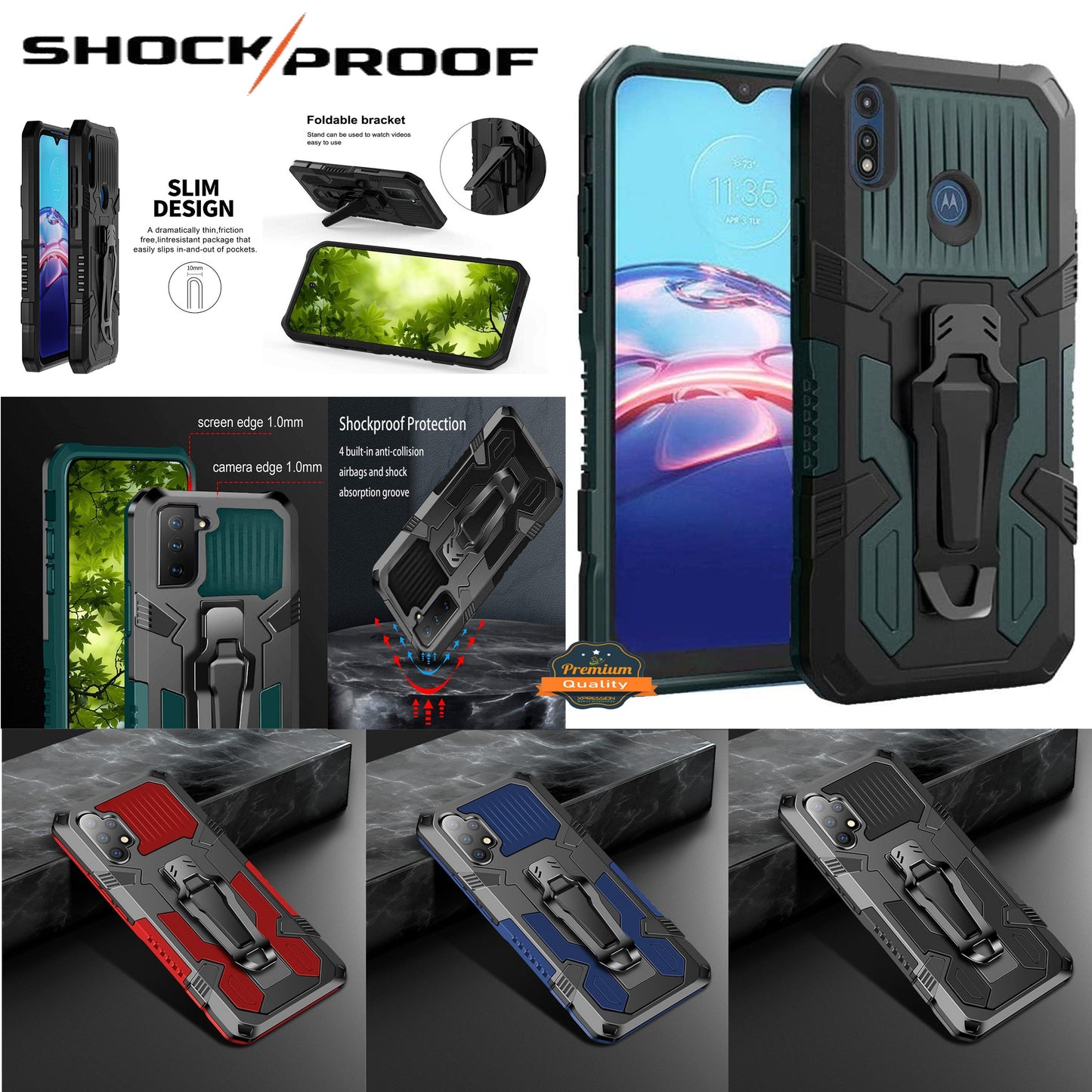 For Apple iPhone 14 /Pro Max Hybrid Heavy Duty Protection Shockproof Defender with Belt Clip and Kickstand  Phone Case Cover
