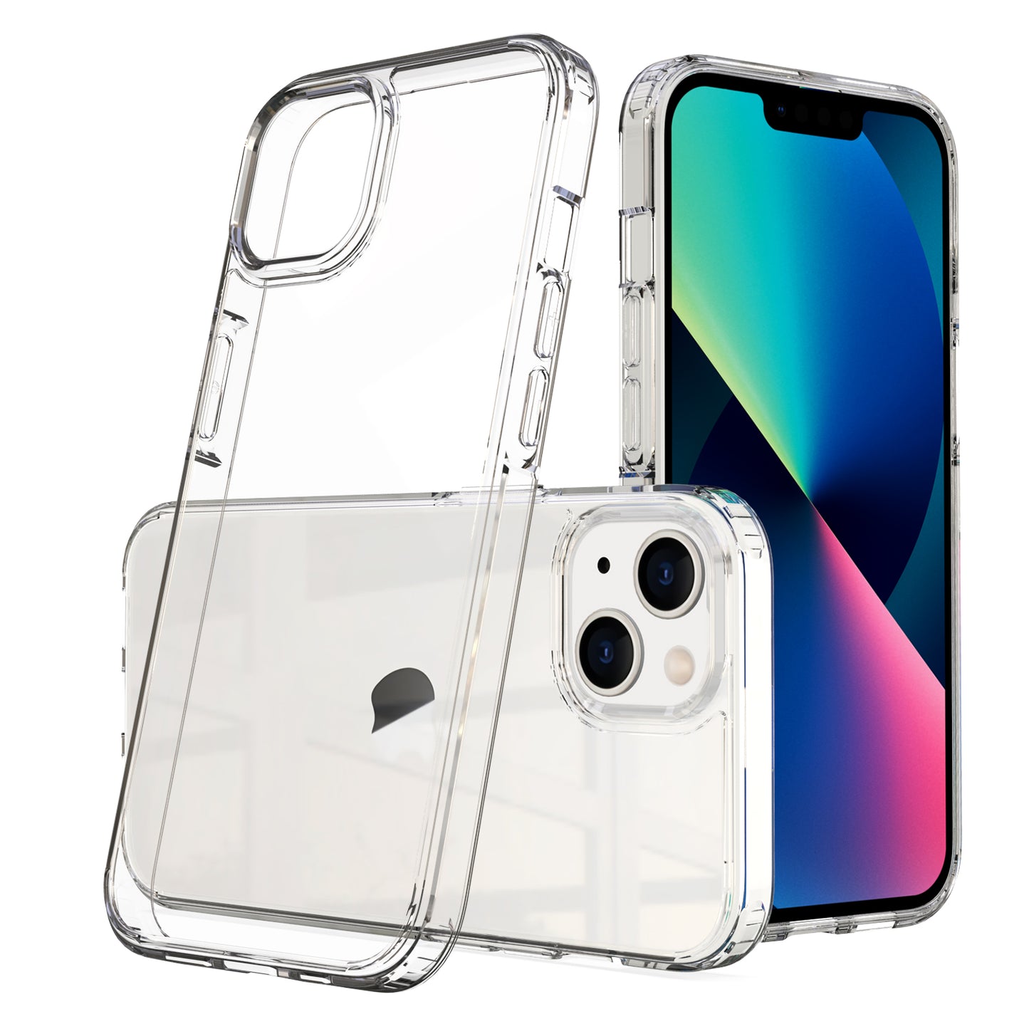 For Apple iPhone 11 (6.1") Transparent Designed Slim Thick Hybrid Hard PC Back and TPU Frame Bumper Protective Clear Phone Case Cover