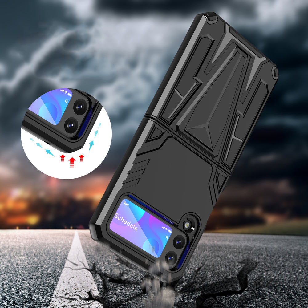 For Apple iPhone SE 3 (2022) Hybrid Armor Rugged with Kickstand, Supports Magnetic Car Mount Dual Layer Hard PC Protective  Phone Case Cover