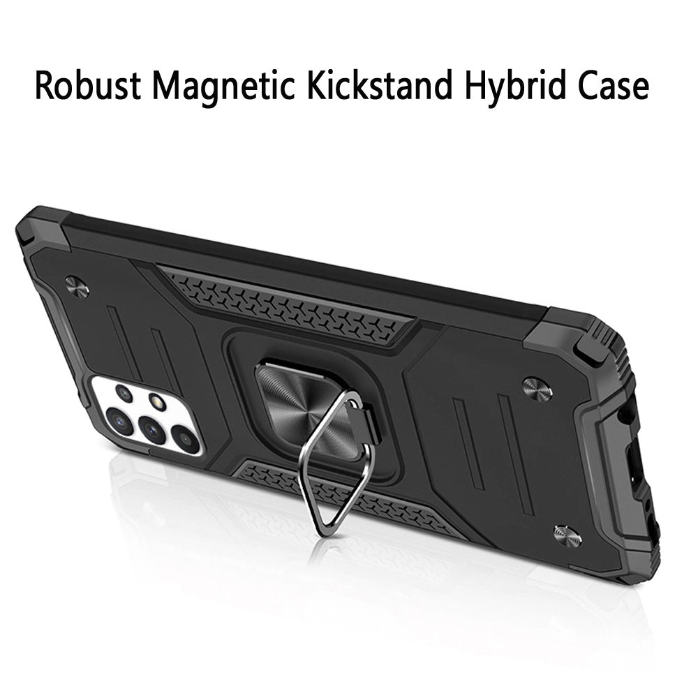 For Samsung Galaxy A33 5G Armor Hybrid with Ring Holder Kickstand Shockproof Heavy-Duty Durable Rugged Dual Layer  Phone Case Cover