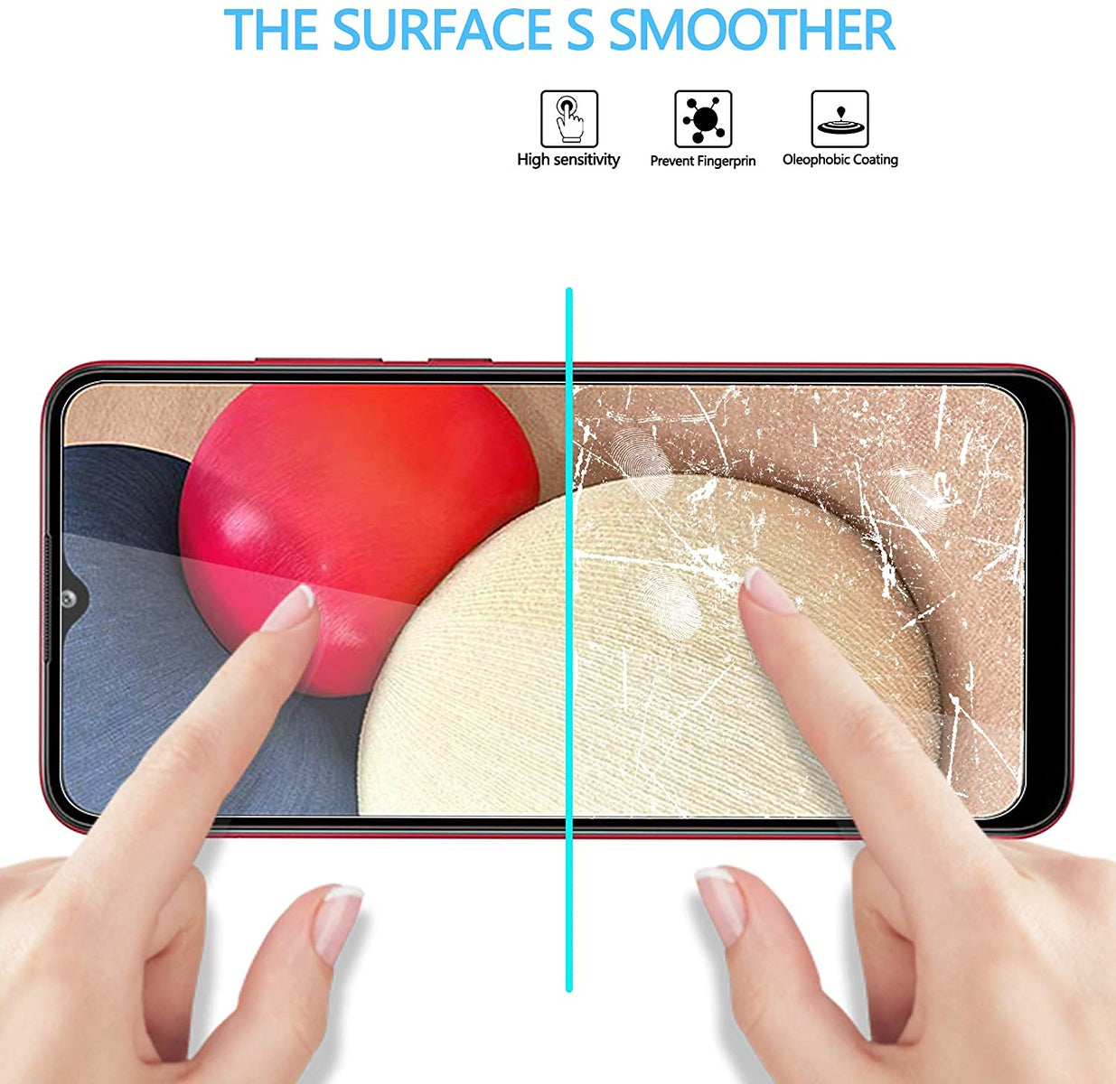 For Samsung Galaxy A03s (2022) Tempered Glass Screen Protector HD Clear Transparent [Bubble Free, Case Friendly] 9H Hardness Glass Screen Guard Clear Screen Protector