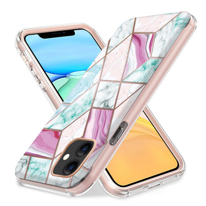 For Apple iPhone 14 Plus (6.7") Dual Layer Hybrid Shockproof Fashion Design IMD Electroplating 2in1 Hard Frame  Phone Case Cover