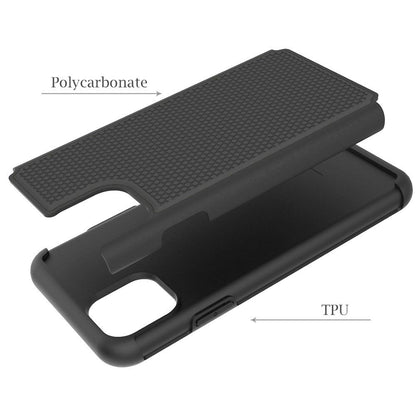For Apple iPhone 13 Pro Max (6.7") Textured Hybrid Tuff Shockproof Rugged Hard PC & Soft Silicone TPU Anti-Slip Dual Layer Protective Bumper  Phone Case Cover