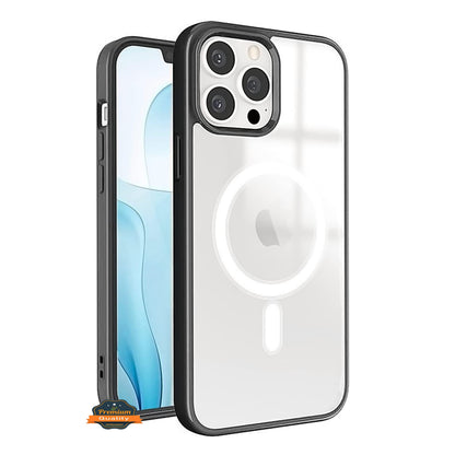 For Apple iPhone 14 Plus (6.7") Hybrid Clear Transparent Colors Edge Bumper with Magsafe Compatible, Slim Hard PC  Phone Case Cover