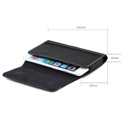 For Nokia C200 Universal Premium Horizontal Leather Case Pouch Holster with Magnetic Closure Belt Clip & Belt Loops Holster [Black]