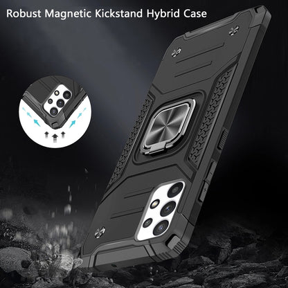For Samsung Galaxy Note 20 Armor Hybrid with Ring Stand Holder Kickstand Shockproof Heavy-Duty Durable Rugged 2in1 Black Phone Case Cover