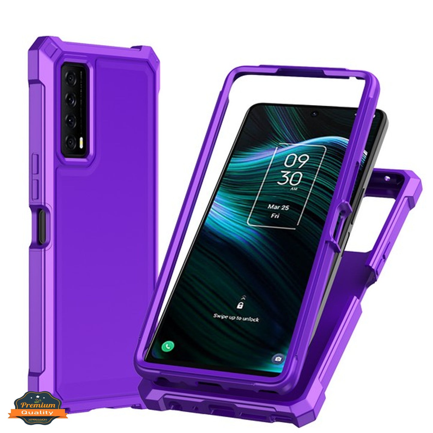For TCL Stylus 5G Hybrid 2in1 Front Bumper Frame Cover Square Edge Shockproof Soft TPU + Hard PC Anti-Slip Heavy Duty  Phone Case Cover