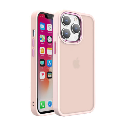 For Apple iPhone 14 Pro Max (6.7") Slim Fit Hybrid Frosted Matte Polished Oil Thick Acrylic Hard PC TPU Frame  Phone Case Cover