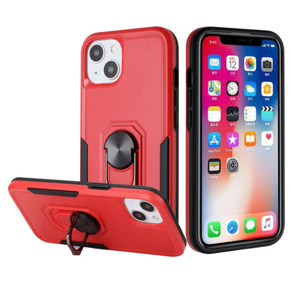 For iPhone 14 Pro (6.1") Hybrid Tough Strong Dual Layer Hard PC TPU with Magnetic Ring Stand Heavy-Duty Armor Design  Phone Case Cover