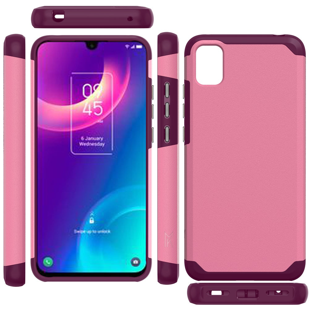 For TCL 30 LE T602DL Slim Corner Protection Shock Absorption Hybrid Dual Layer Hard TPU Rubber Frame Armor Defender  Phone Case Cover
