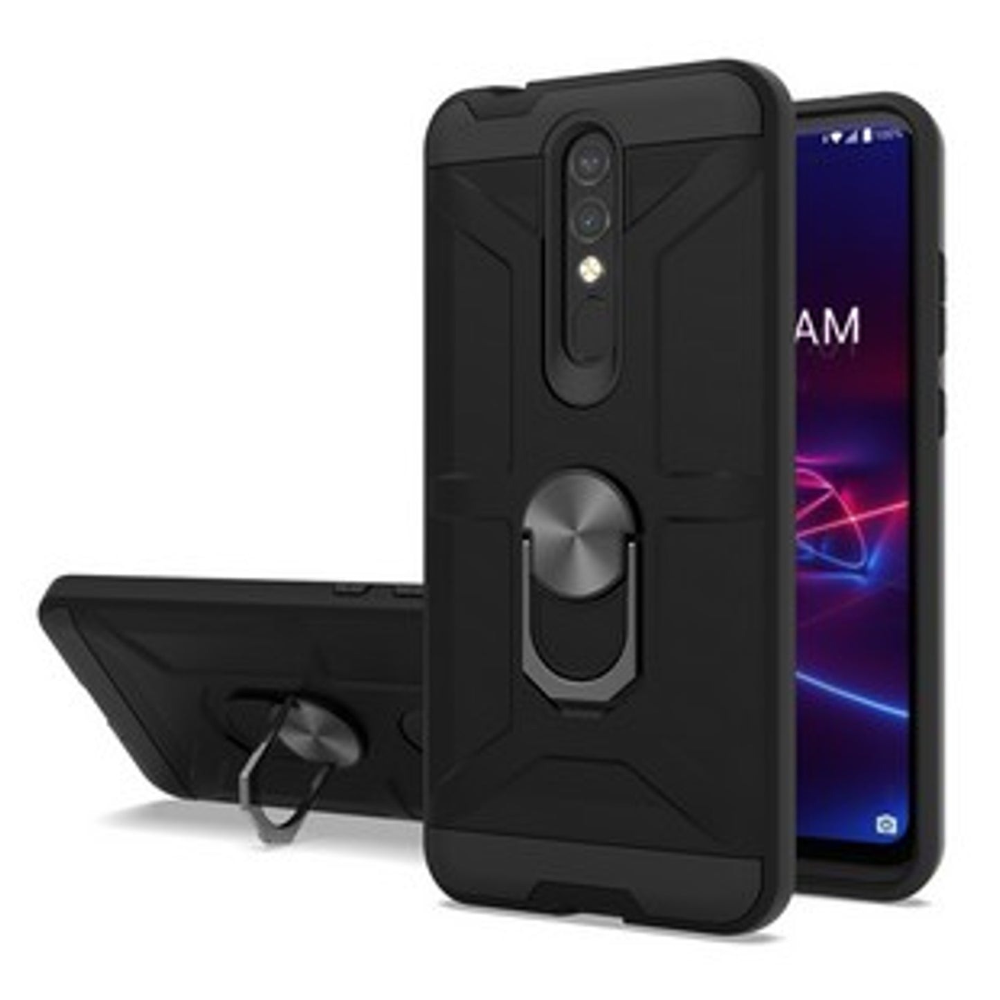 For Samsung Galaxy A03s (2022) Hybrid Ring Stand [360° Rotatable Ring Holder Magnetic Kickstand] Armor Shockproof Rubber TPU Hard  Phone Case Cover