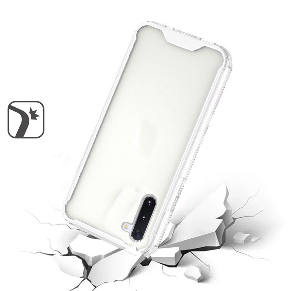 For Samsung Galaxy Note 10 Colored Shockproof Transparent Hard PC + Rubber TPU Hybrid Bumper Shell Thin Slim Protective Clear Phone Case Cover