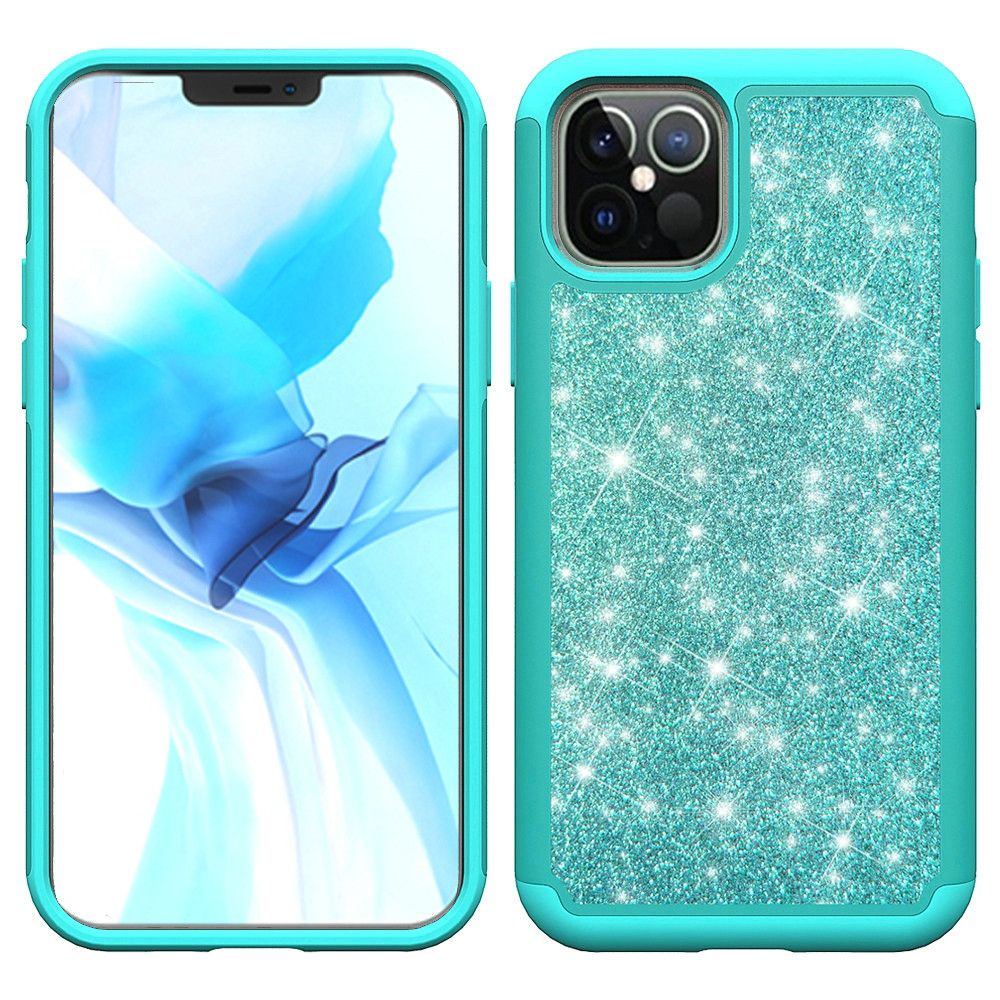 For Apple iPhone 13 Pro Max (6.7") Glitter Sparkle Bling Shinny Hybrid Slim Rhinestone 2 in 1 Hard PC & Soft TPU Rugged Protective  Phone Case Cover