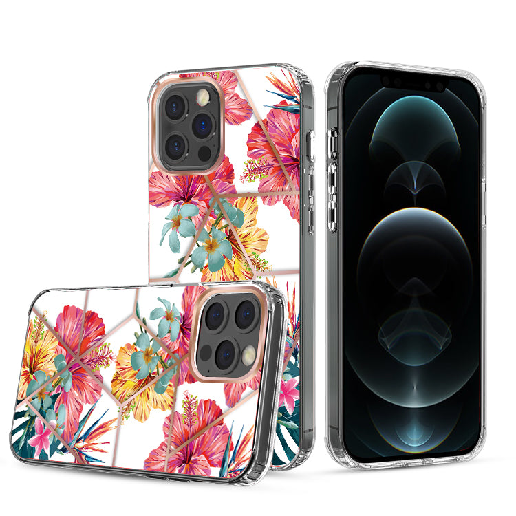 For Apple iPhone 14 Plus (6.7") Fashion Art Floral IMD Design Beautiful Flower Pattern Hybrid Protective Hard  Phone Case Cover