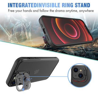 For Apple iPhone 13 /Pro Max Hybrid Tinted with Precise Raised Camera Protection & Invisible Stand Kickstand Ultra Slim  Phone Case Cover