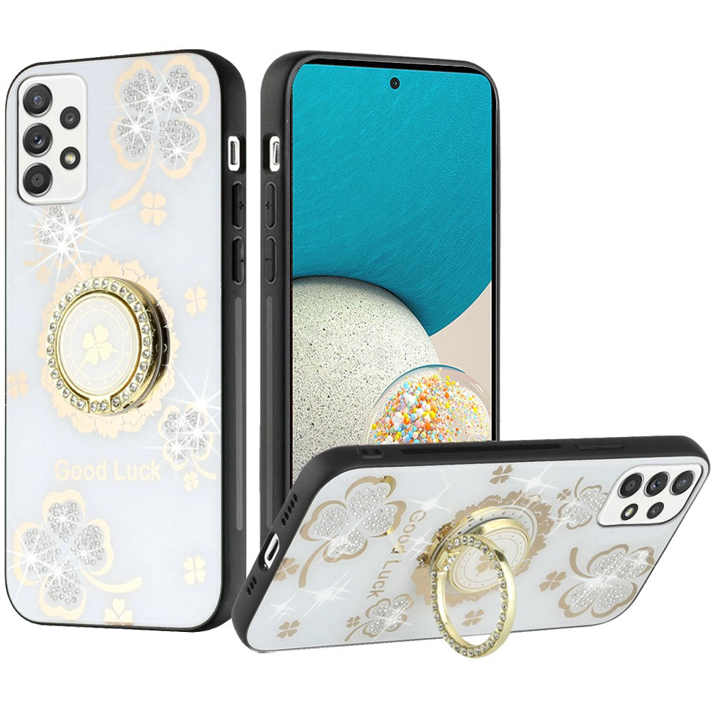 For Samsung Galaxy A53 5G 3D Diamond Bling Sparkly Glitter Ornaments Engraving Hybrid Armor Rugged Metal Fashion  Phone Case Cover