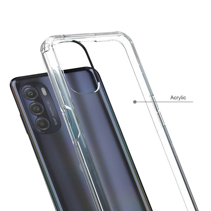 For Motorola Moto G 5G 2022 Hybrid Crystal Clear Transparent Shock-Absorption Bumper with TPU + Hard PC Back Frame Clear Phone Case Cover