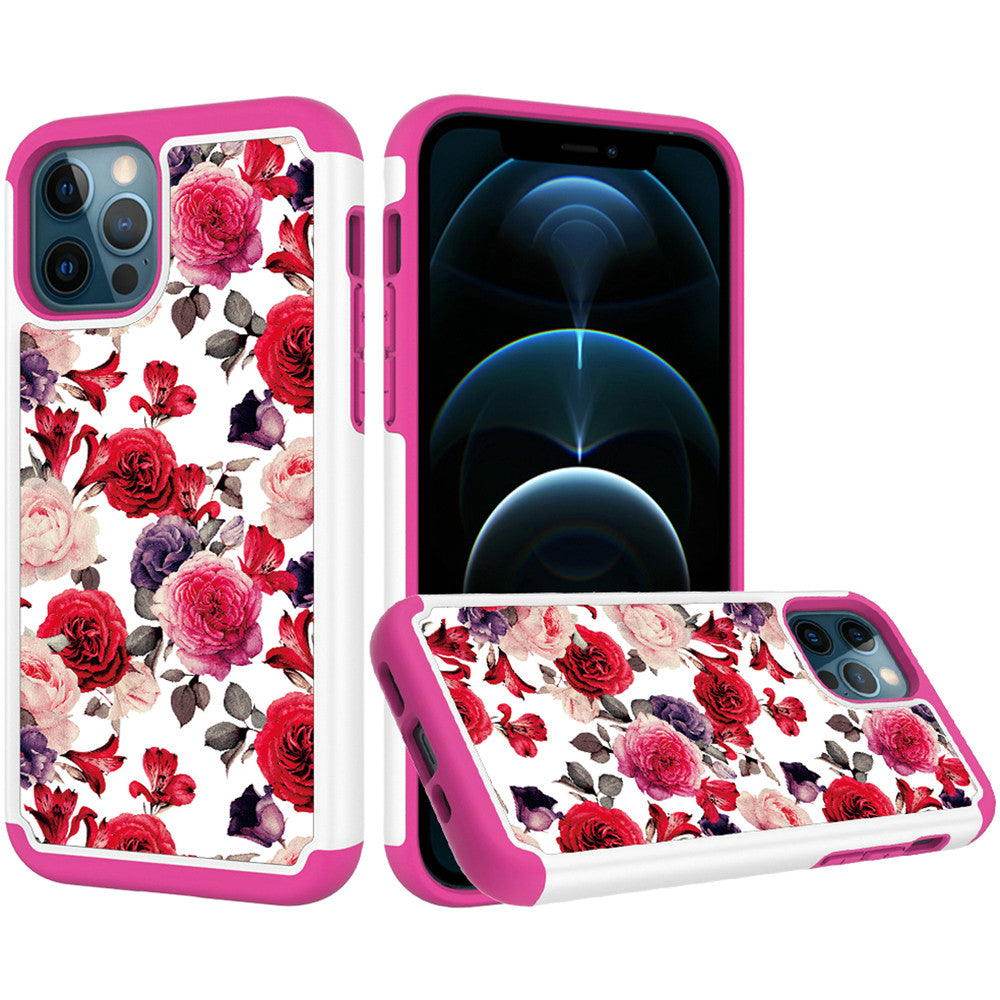 For Apple iPhone 13 Pro Max (6.7") Beautiful Design Tuff Hybrid Heavy Duty Sturdy Shockproof Full Body Soft TPU Hard Protective  Phone Case Cover