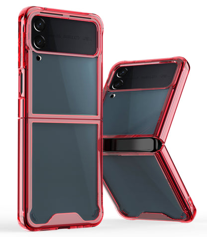 For Samsung Galaxy Z Flip 4 5G Colored Transparent Shockproof Hard PC + Rubber TPU Hybrid Bumper Shell Slim Protective  Phone Case Cover