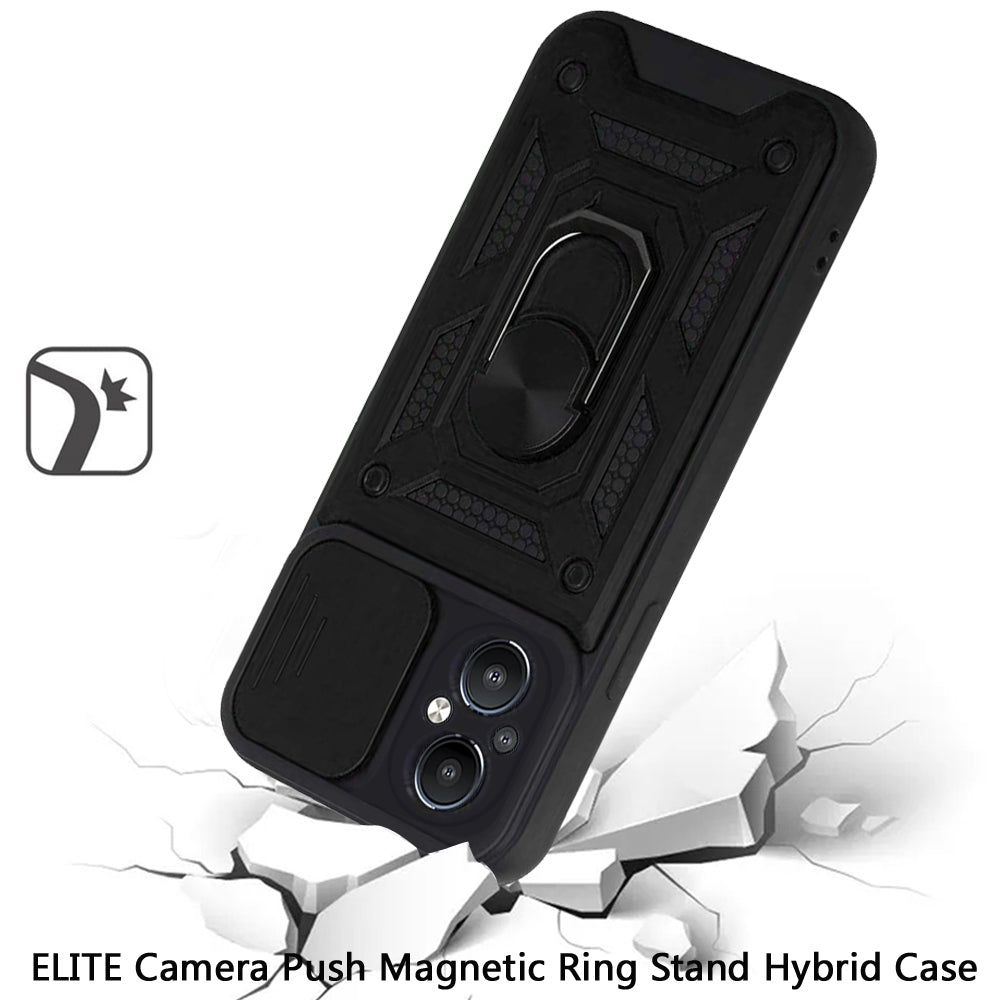 For OnePlus Nord N20 5G Hybrid Cases with Slide Camera Lens Cover and Ring Holder Kickstand Rugged Dual Layer Heavy Duty  Phone Case Cover
