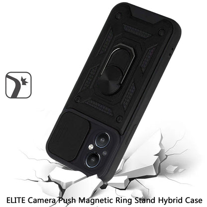 For OnePlus Nord N20 5G Hybrid Cases with Slide Camera Lens Cover and Ring Holder Kickstand Rugged Dual Layer Heavy Duty  Phone Case Cover