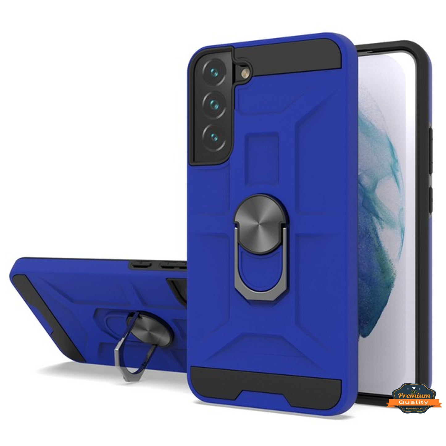 For Samsung Galaxy S22+ Plus Hybrid Ring Stand [360° Rotatable Ring Holder Magnetic Kickstand] Armor Shockproof TPU Rubber  Phone Case Cover