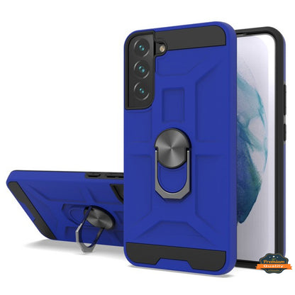 For Samsung Galaxy S22+ Plus Hybrid Ring Stand [360° Rotatable Ring Holder Magnetic Kickstand] Armor Shockproof TPU Rubber  Phone Case Cover