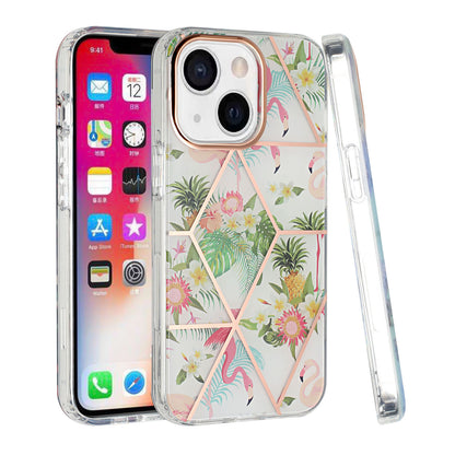 For Apple iPhone 14 Pro Max (6.7") Fashion Floral Design Flower Pattern Hybrid Protective Hard Rubber TPU Slim Back  Phone Case Cover