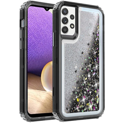 For Apple iPhone 13 Pro Max (6.7") Luxury Floating Glitter Case Sparkle Bling Quicksand Clear Heavy Duty Bumper Dual Layer PC Frame TPU Back  Phone Case Cover