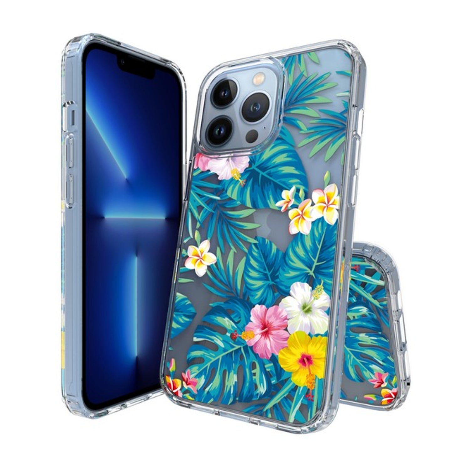 For Apple iPhone 14 Plus (6.7") Floral Patterns Design TPU Silicone Shock Absorption Bumper Slim Hard Back  Phone Case Cover