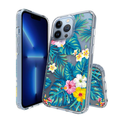 For Apple iPhone 14 /Pro Max Floral Patterns Design TPU Silicone Shock Absorption Bumper Hard Back  Phone Case Cover