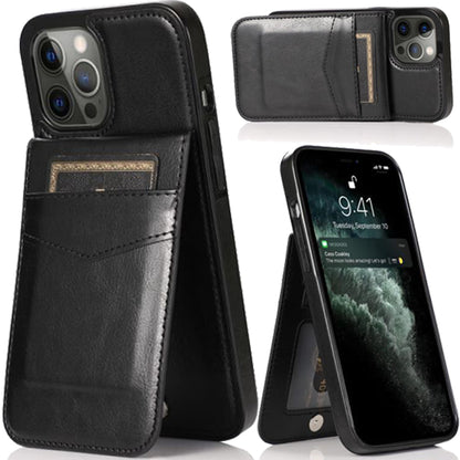 For Apple iPhone 14 (6.1") Wallet Case with Credit Card Holder Vertical Leather Stand Kickstand Buttons Flip Pouch  Phone Case Cover